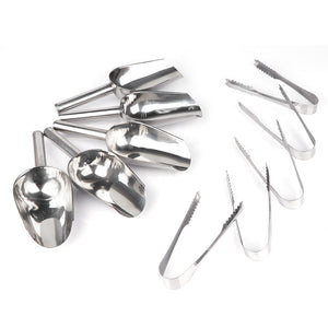 Ice Scoops & Tongs (10 Pieces)